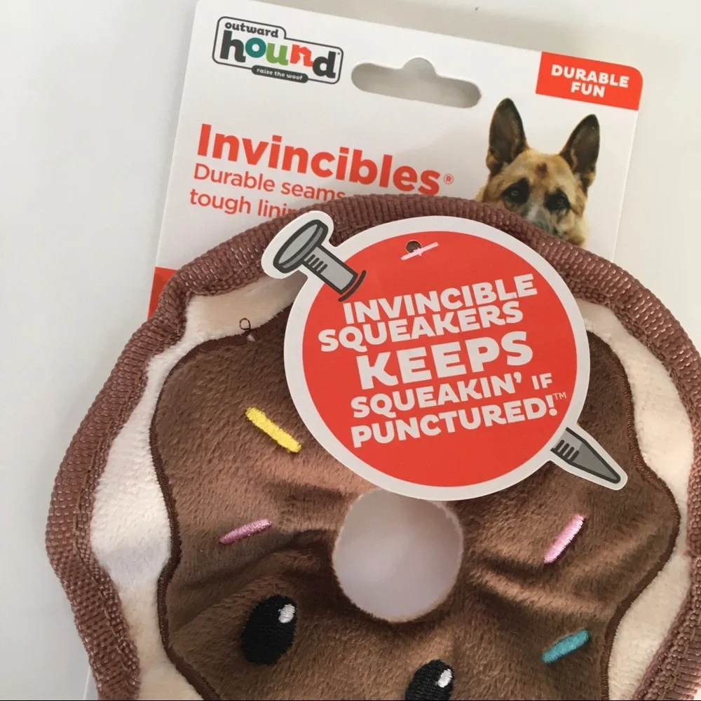 NEW Dog Toys Durable No Stuff No Mess Donut w/ Squeakers | Outward Hound